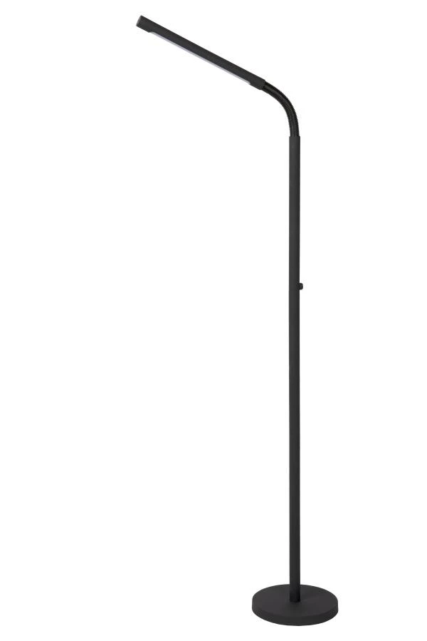 Lucide GILLY - wiederaufladbare Stehlampe Mit Leselampe - Akku/Batterie - LED Dim. - 1x6W 2700K - Schwarz - ausgeschaltet